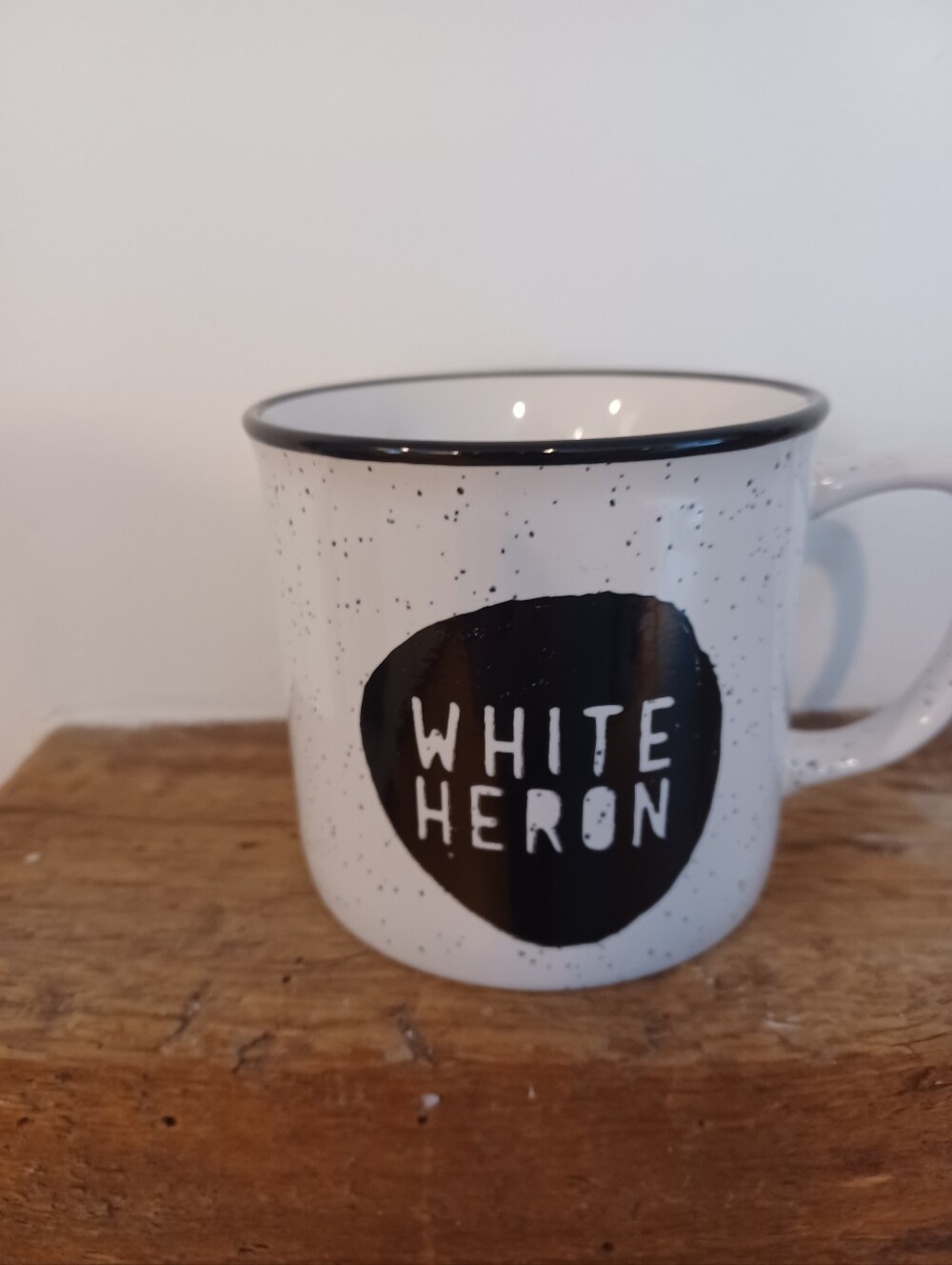 White Heron Speckled  CCeramic Mug